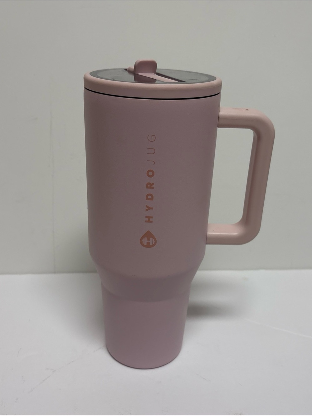 HydroJug Traveler 32 oz Water Bottle with Handle & Flip Straw- Pink Sand